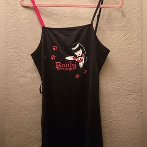 Emily the Strange Lace-Up Graphic Mini Dress – Gothic Y2K Alt